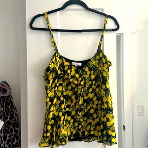 Parker size small front tiered lemon print top. Worn twice.